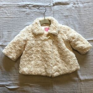 Children’s Place NWOT faux fur ivory infant coat